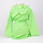 Ватиран дамски домашен халат в зелен цвят с картинка