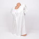 Бял комплект за бременни и родилки три части нощница, халат и пижама с дантела