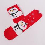 Дамски  коледни чорапи в червено със снежен човек