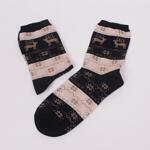 Дамски коледни памучни чорапи с бежово