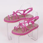 Дамски летни сандали с цикламено въже