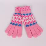 Дамски ръкавици в розово и сърца