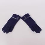 Дамски ръкавици в турскосин цвят и пухче
