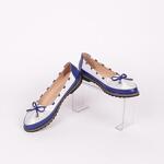Дамски обувки от еко кожа в синьо и бяло