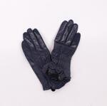 Дамски сини ръкавици от еко - кожа