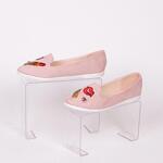 Дамски обувки от розов еко велур и целувки