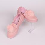 Дамски розови обувки от еко-велур с нежно пухче