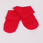Дамски памучни чорапи в ярко червен цвят със сърце