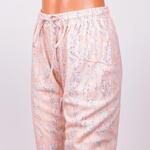 Дамски панталон - пижама в млечнооранжев цвят с цветя
