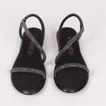 Дамски черни сандали със сребристи камъчета