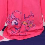 Детска пижама в розово и тъмносиньо със зайче