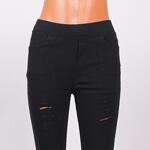 Ефектен накъсан клин-панталон в черен цвят