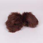 Кафяви пухкави гривни от еко-косъм