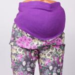 Клин панталон за бременни в лилаво и цветя