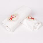 Комплект от две хавлиени кърпи в бяло с Дядо Коледа