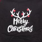 Коледна детско-юношеска пижама за момиче в черно и каре с надпис Merry Christmas