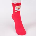 Коледен сет дамски чорапи в червено с еленче, мече и Дядо Коледа
