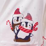 Коледна пижама в бял и червен цвят с пингвинчета