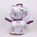 Комплект пижама и халат в лилаво и бяло