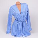 Комплект пижама с халат за бременни в синьо със сладко бебе