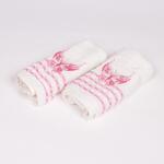 Комплект бели кухненски кърпи с розови пеперуди