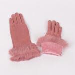 Красиви велурени ръкавици в розов цвят