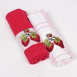 Кухненски кърпи в червено и бяло  - Ягоди