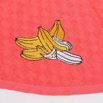 Кръгла кухненска кърпа в коралов цвят - Банани