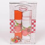 Кухненски кърпи в бял и оранжев цвят - Праскови
