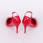 Лачени червени обувки с каишка