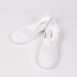 Летни платнени обувки на дупки в бял цвят