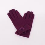Лилави топли ръкавици с пухче
