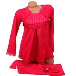 Луксозна пижама за бременни и кърмачки в красив червен цвят