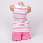 Лятна пижама в розово и бяло
