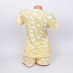 Лятна дамска пижама в жълт цвят с бели мечета
