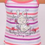 Лятна детска пижама в сладки цветове със зайче