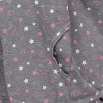 Макси нощница в сив цвят с бели и розови звездички