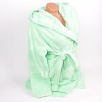 Млечно зелен дълъг пухкав дамски халат