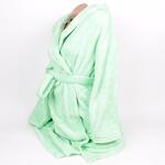 Млечно зелен дълъг пухкав дамски халат