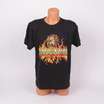 Мъжка черна тениска с огнен лъв