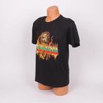 Мъжка черна тениска с огнен лъв