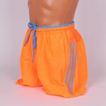 Мъжки бански-къси панталони в неонов оранжев цвят и сини ленти
