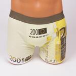 Мъжки жълт памучен боксер с щампа на евро валута