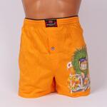 Мъжки памучен боксер в оранжев цвят със забавна апликация