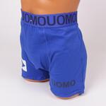 Мъжки памучен боксер в син цвят с външен ластик - голям размер