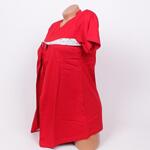 Нежна памучна пижама за бременни и кърмачки в червено и сиво