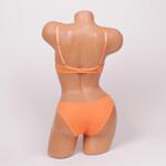 Оранжев комплект сутиен и бикина с декорация бродерия - чашка В