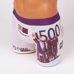 Памучен светло лилав мъжки боксер с щампа на евро валута