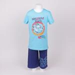 Памучна пижама за момче в два тона синьо