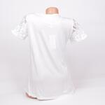 Пижама в бял цвят за бременни и родилки с дантела